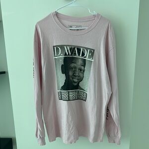 Black and Pink Long Sleeve Tee with Graphic Design